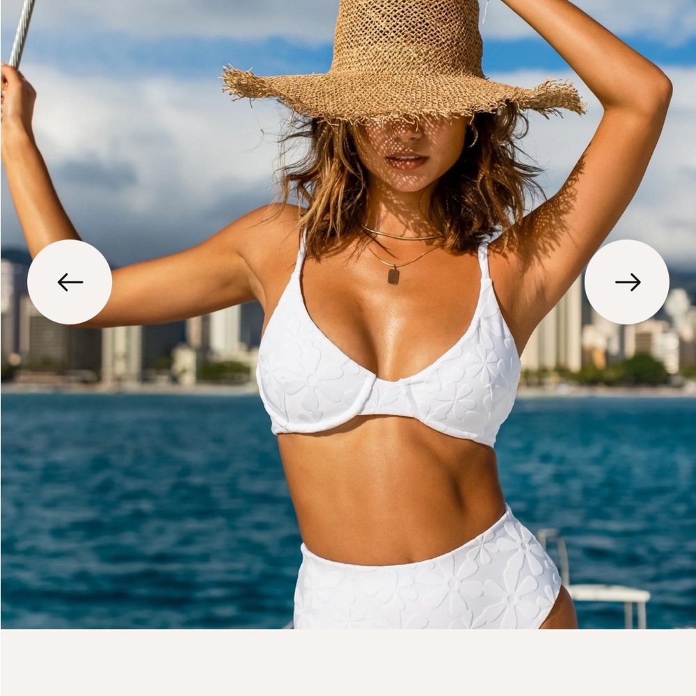 Kenny Flowers White Floral Jacquard  Bikini